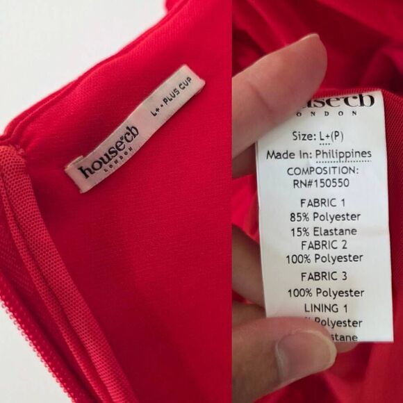 House of cb Maya scarlet ruched midi dress L+ Plus Cup NWOT $239 - Picture 11 of 14